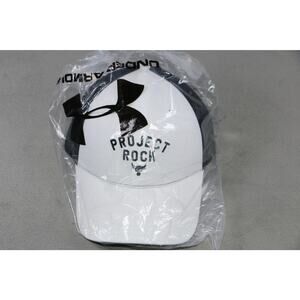 Under Armour Project Rock Trucker Hat Snapback White Mesh Dwayne Johnson Cap NEW
